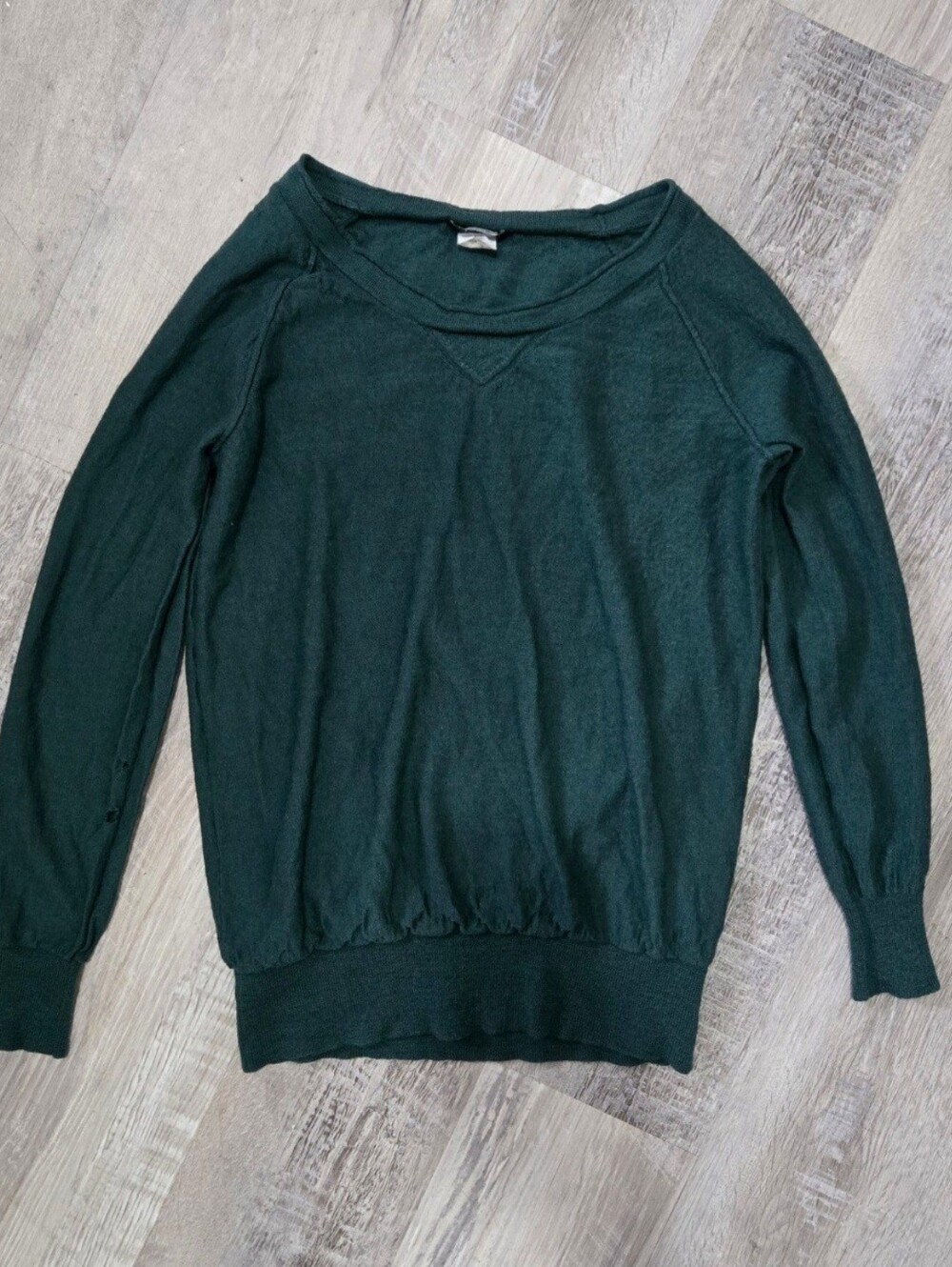 J.Crew Women’s 100% Merino Wool Green Raglan Pullover Sweater Size XS
